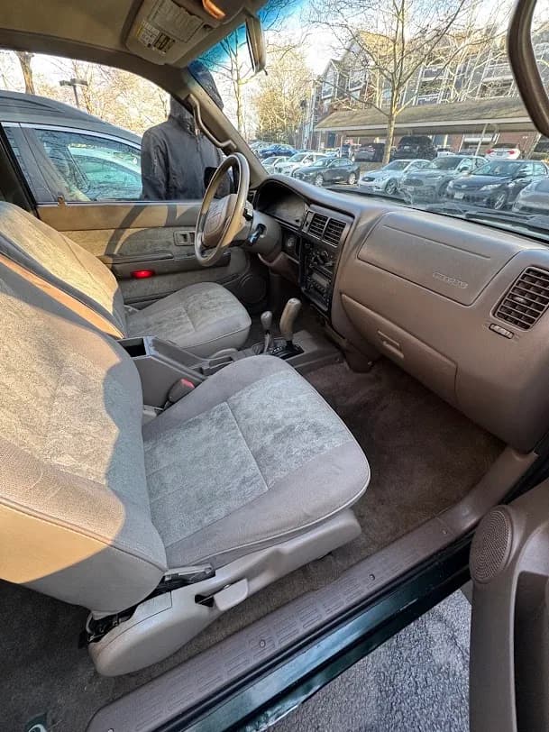 Vehicle cargo area being carefully detailed